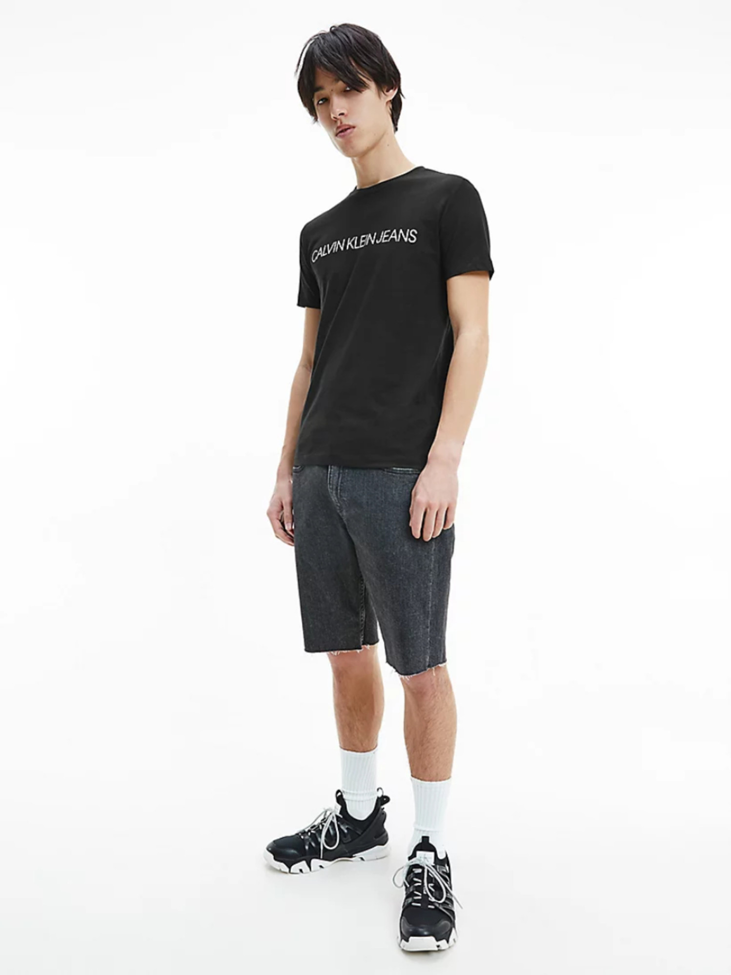 detail Calvin Klein pánske čierne tričká 2 pack