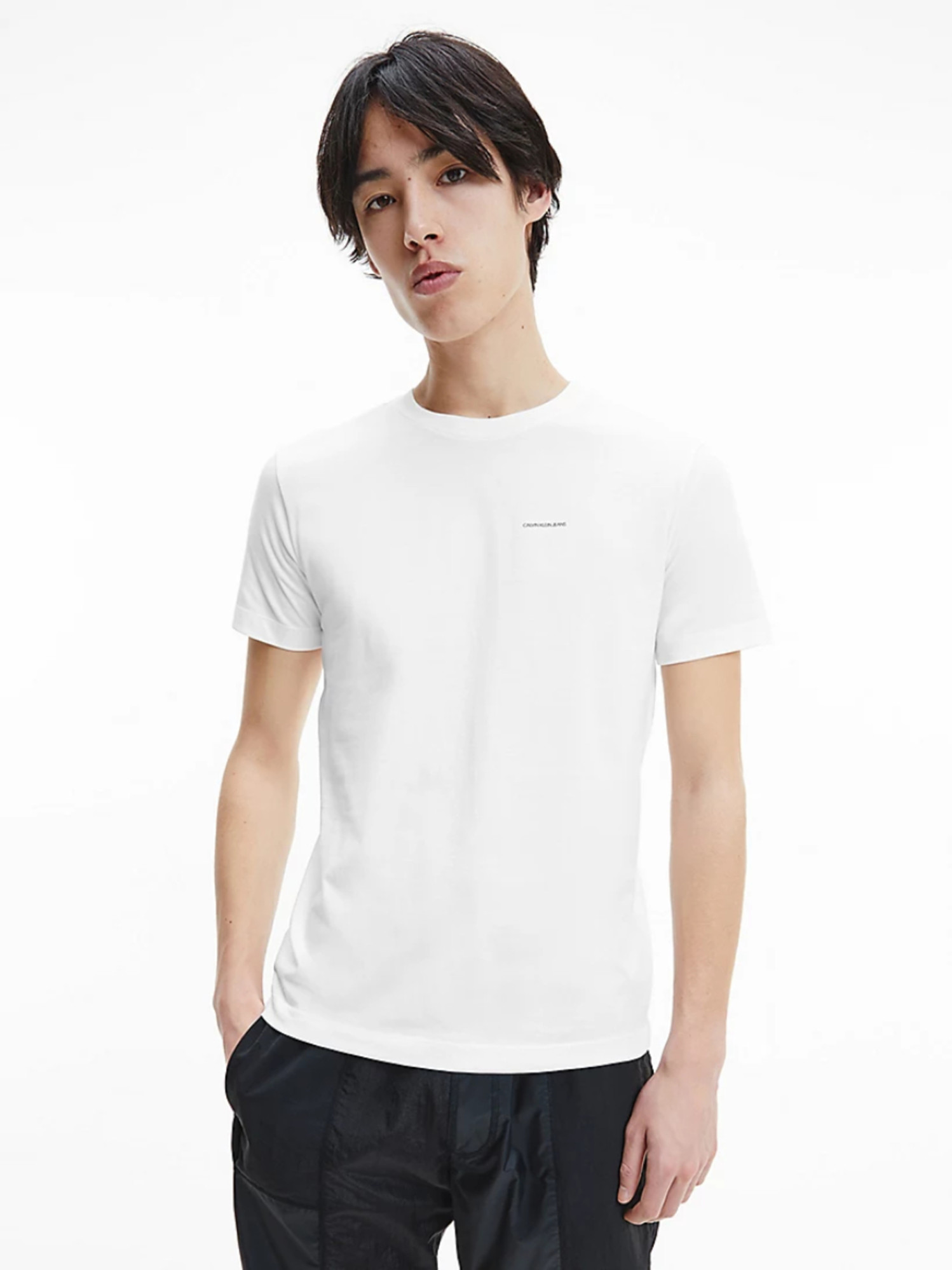detail Calvin Klein pánske biele tričká 2 pack
