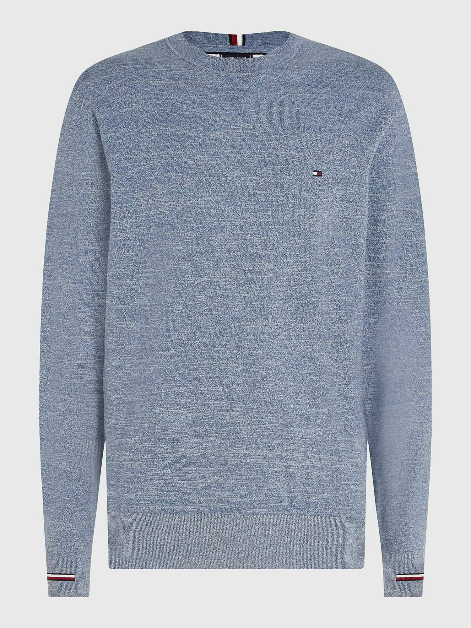 detail Tommy Hilfiger pánsky modrý sveter Mouline