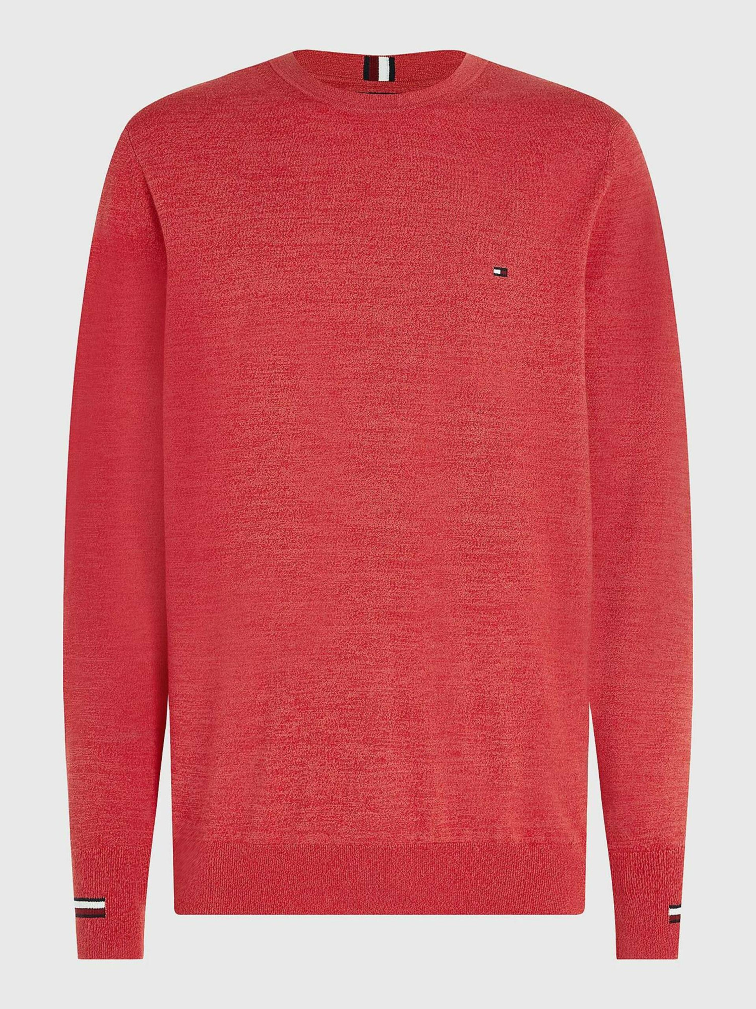 detail Tommy Hilfiger pánsky červený sveter Mouline