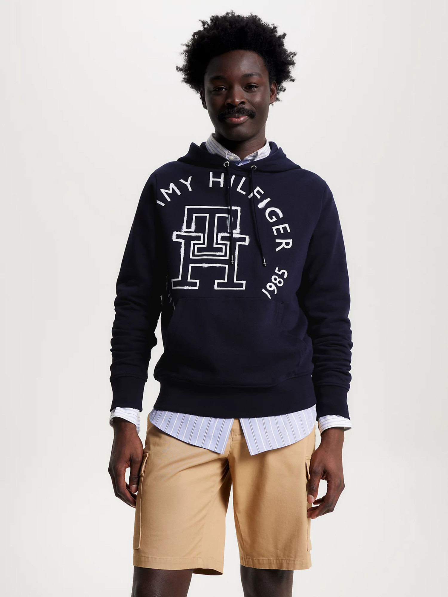 detail Tommy Hilfiger pánská tmavě modrá mikina Monogram roundel