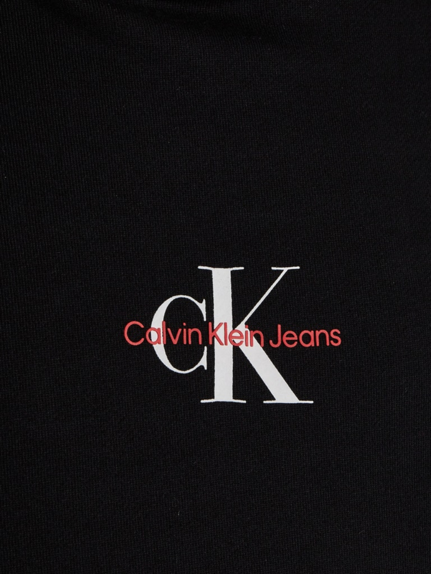 detail Calvin Klein pánska čierna mikina