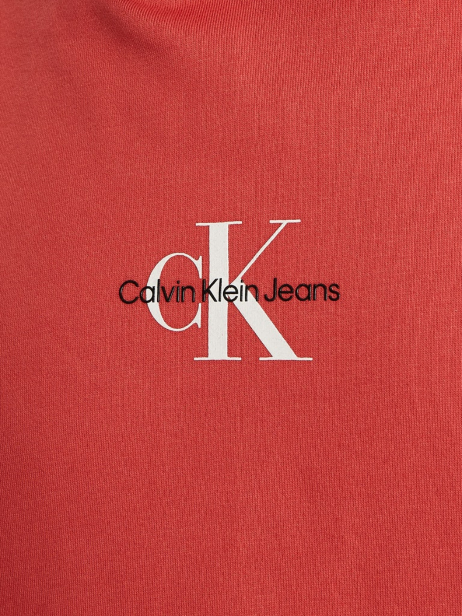 detail Calvin Klein pánska mikina rhubarb red