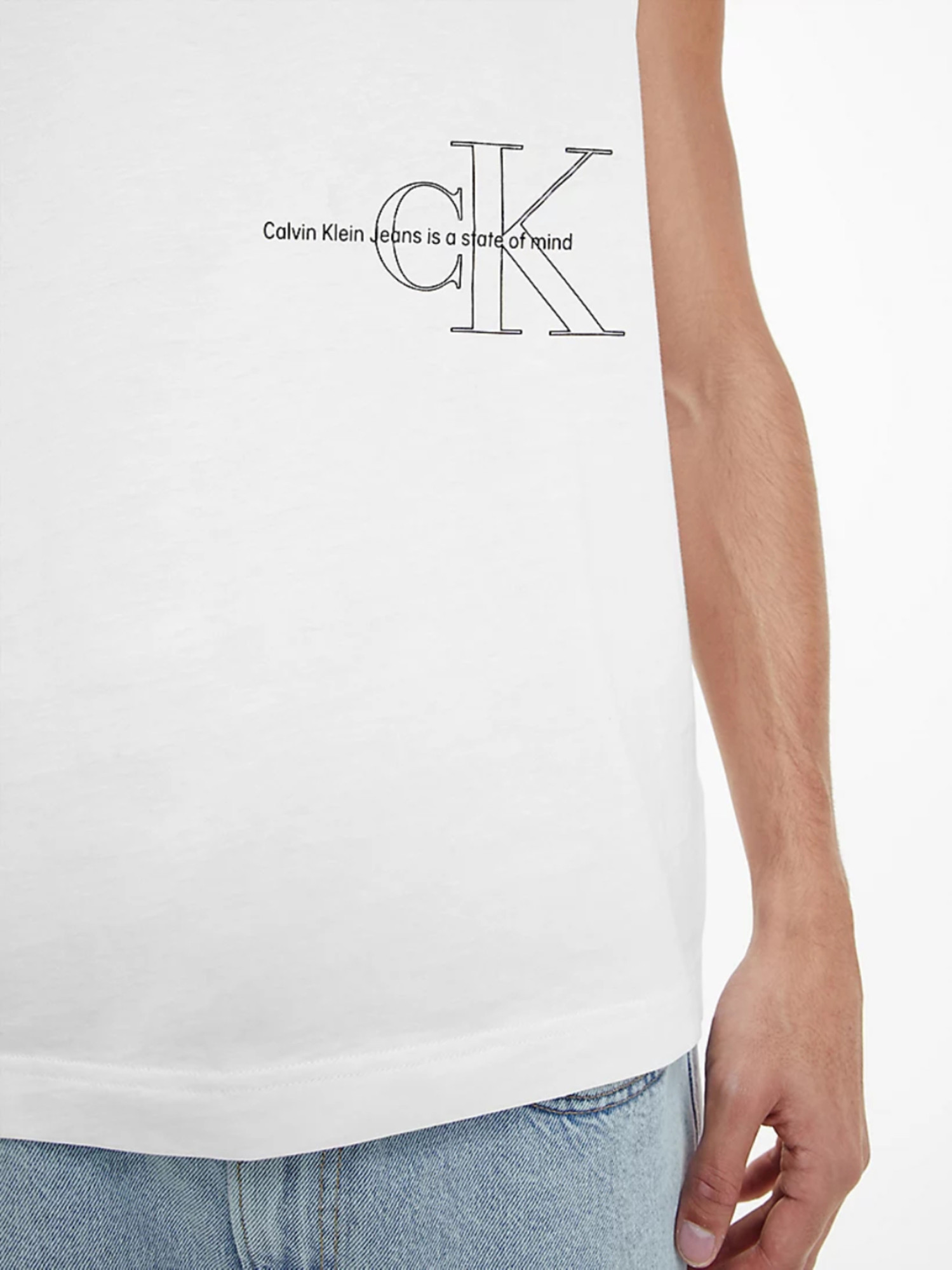 detail Calvin Klein pánske biele tielko