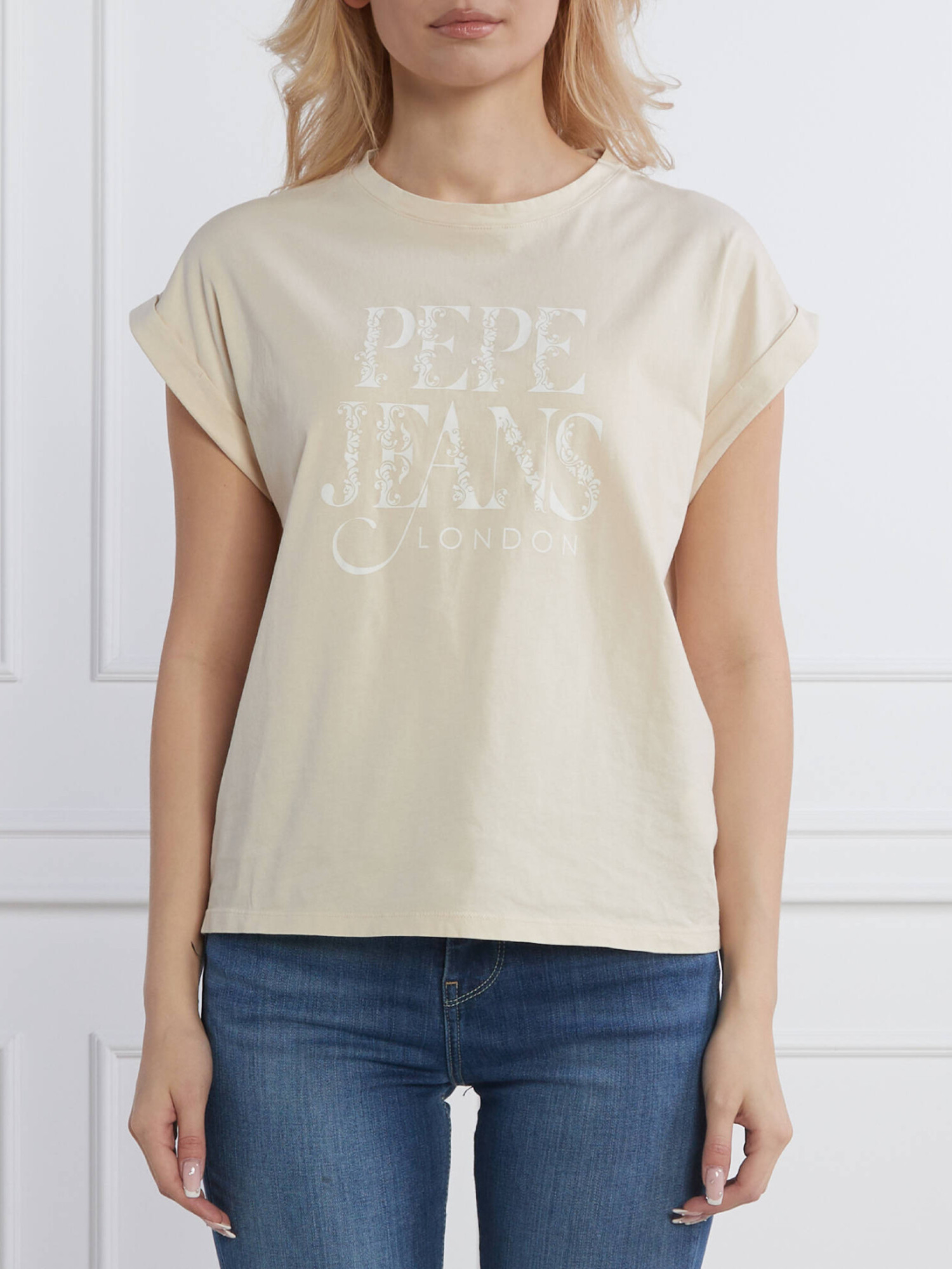 detail Pepe Jeans béžové dámske Linda tričko