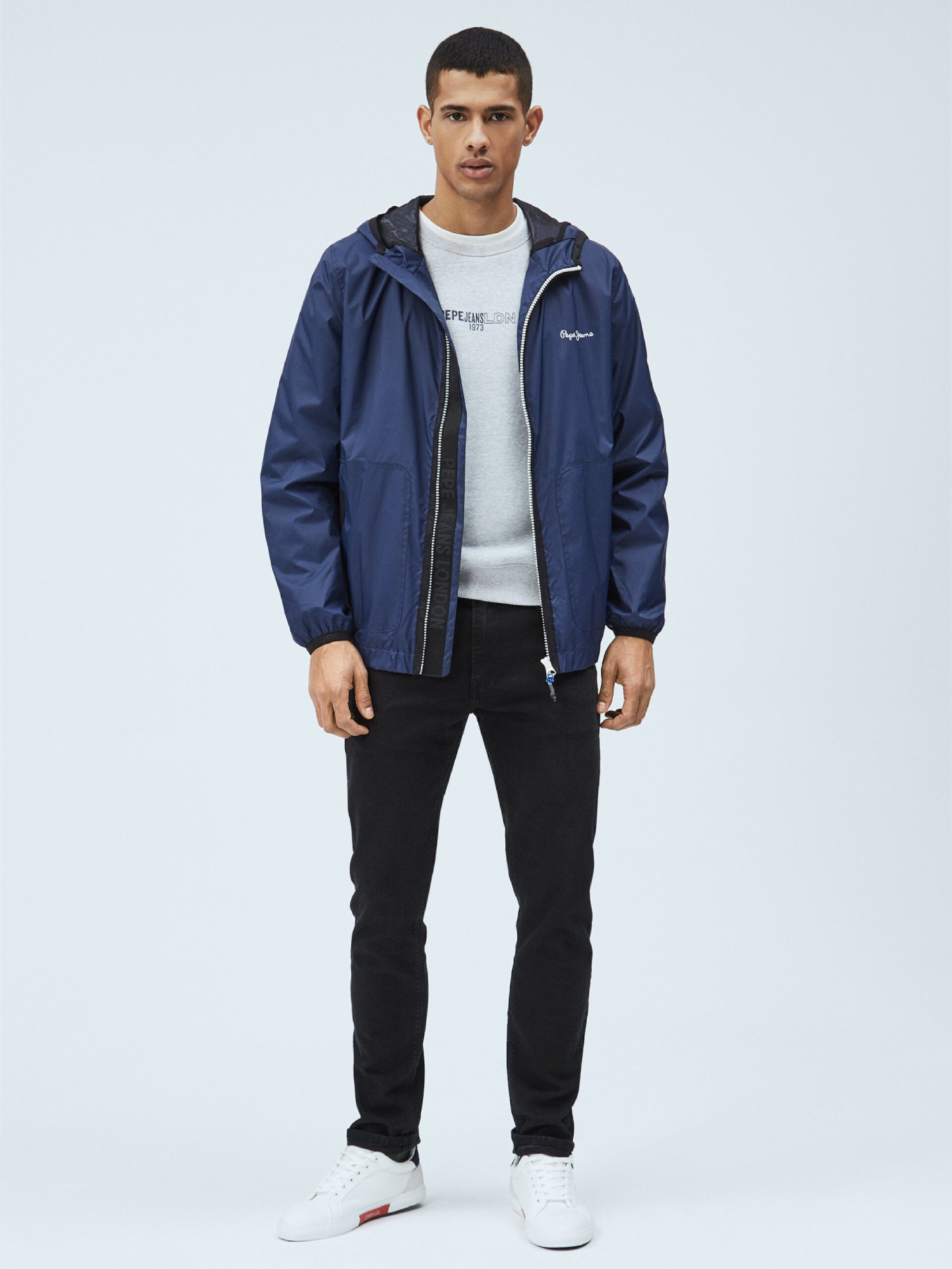 detail Pepe Jeans pánska modrá bunda Robert