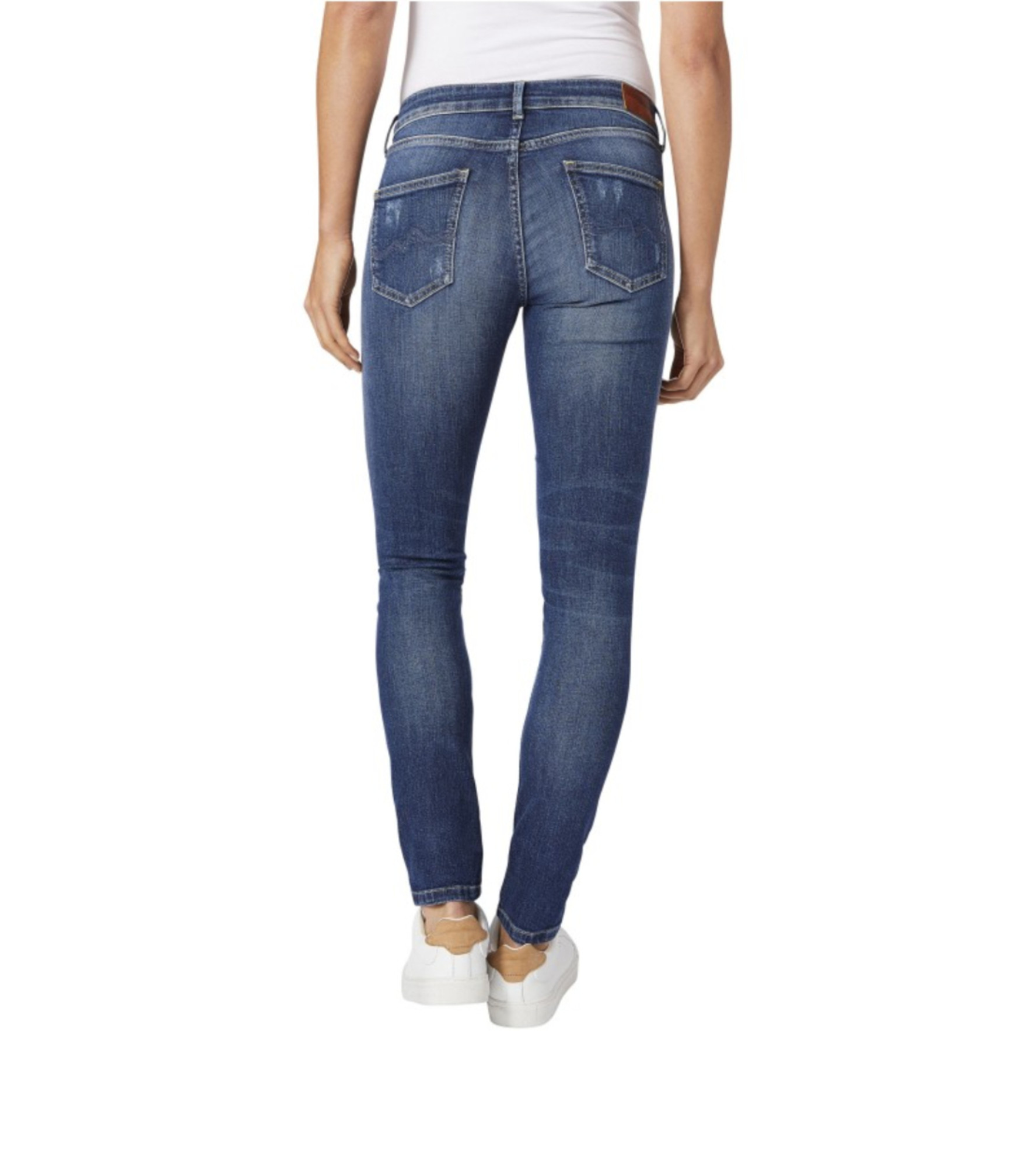 detail Pepe Jeans dámske modré džínsy Pixie