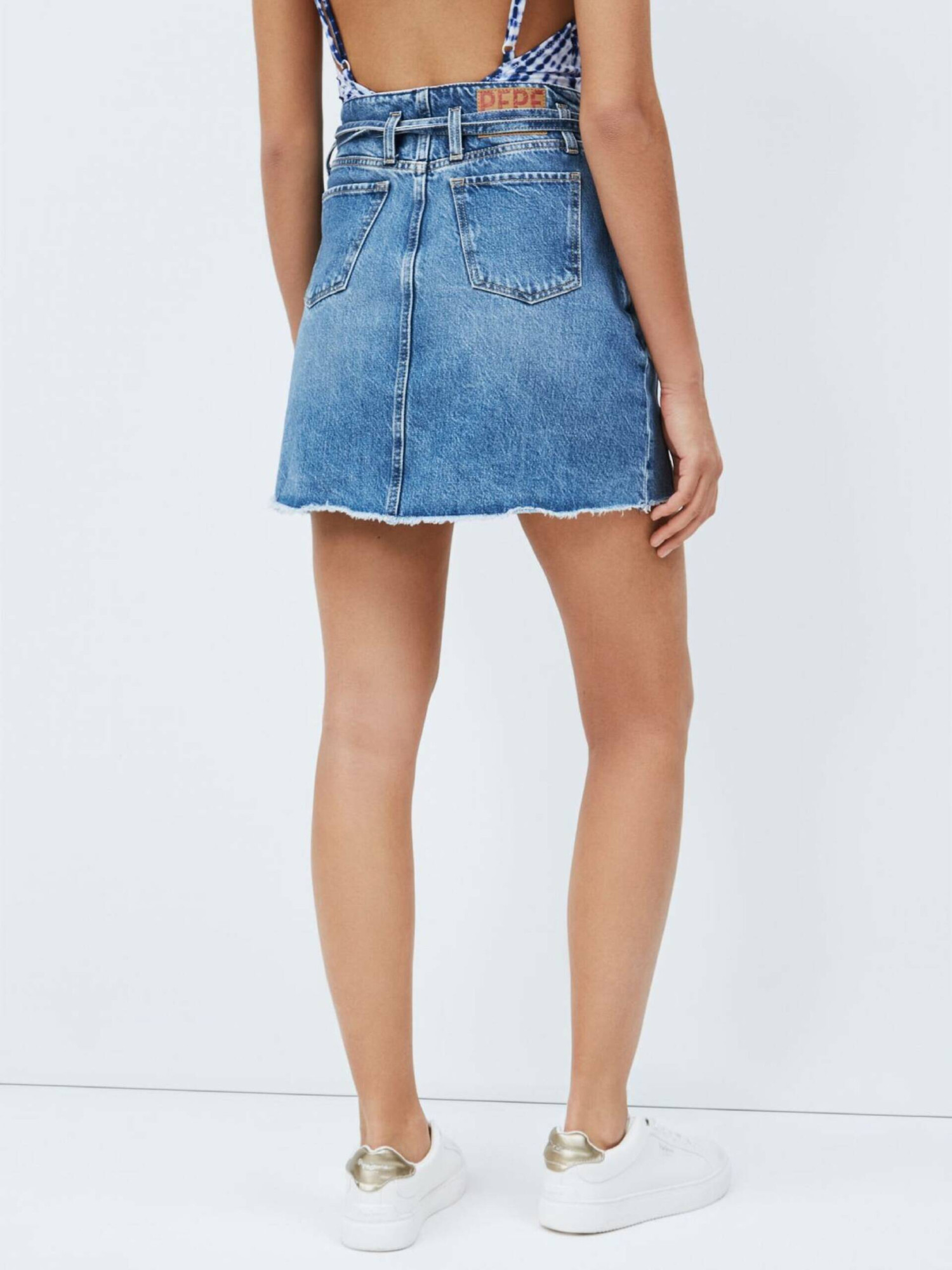 detail Pepe Jeans dámska modrá džínsová sukňa Raisa