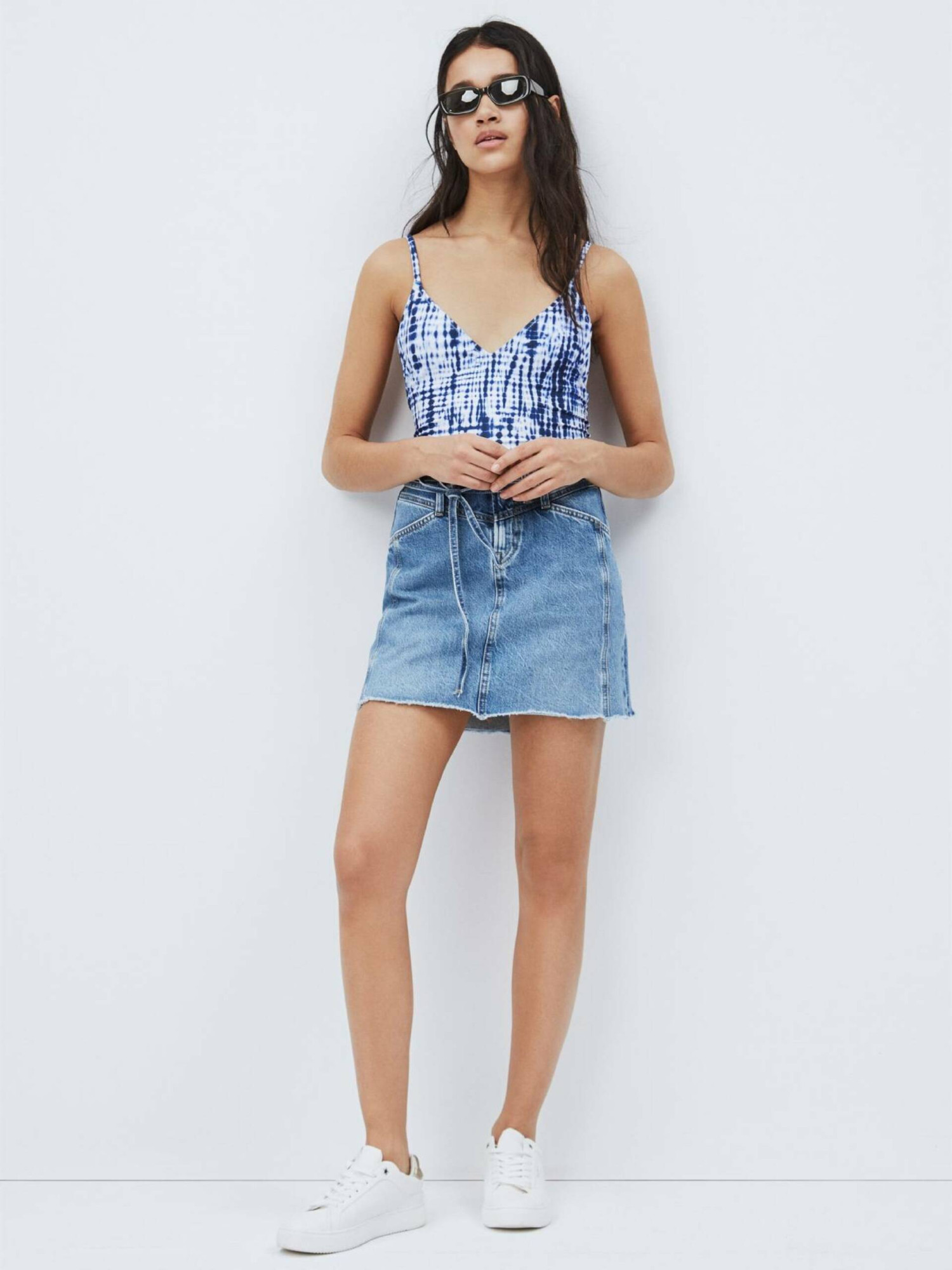 detail Pepe Jeans dámska modrá džínsová sukňa Raisa