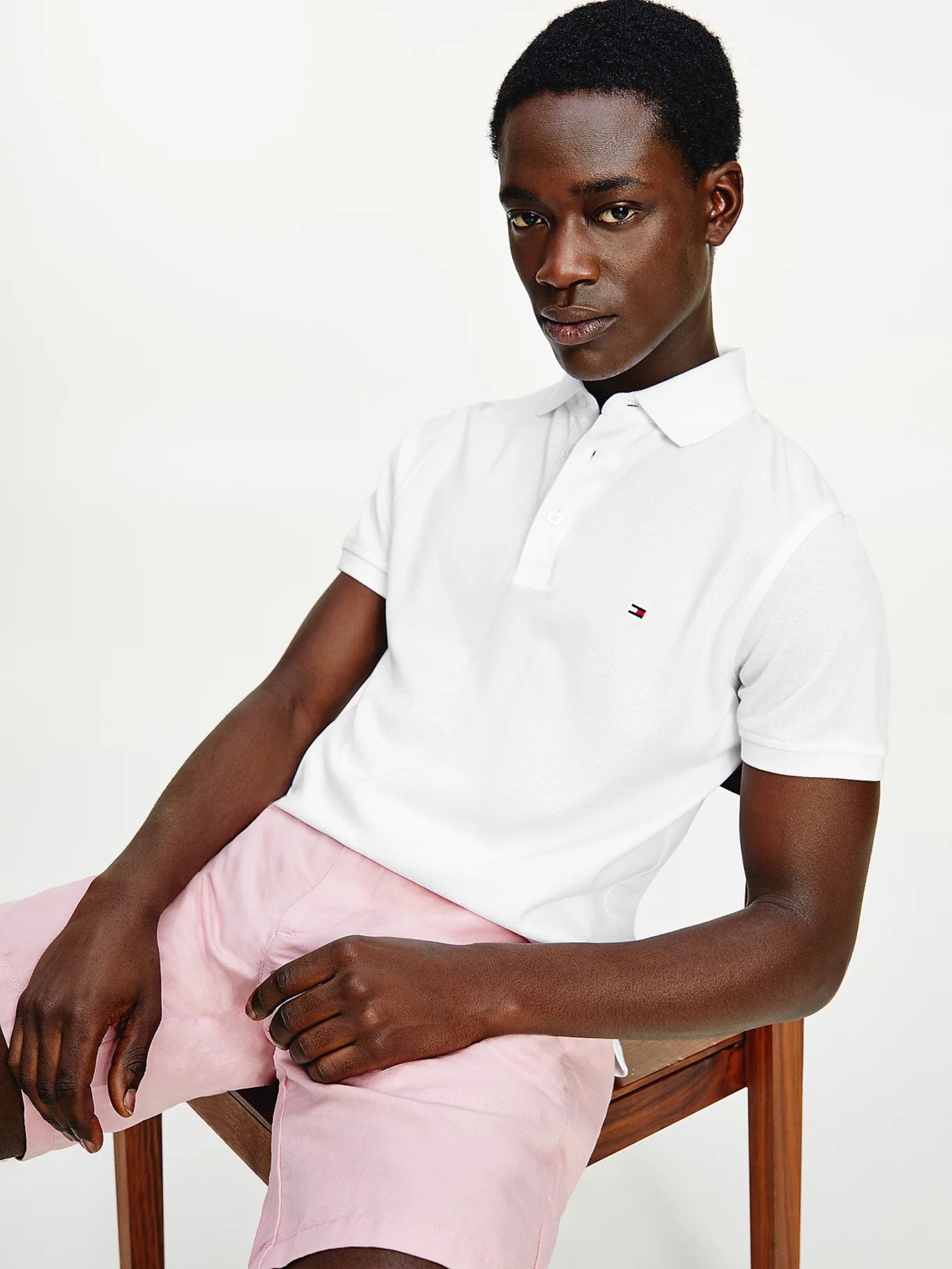 detail Tommy Hilfiger pánske biele polo tričko