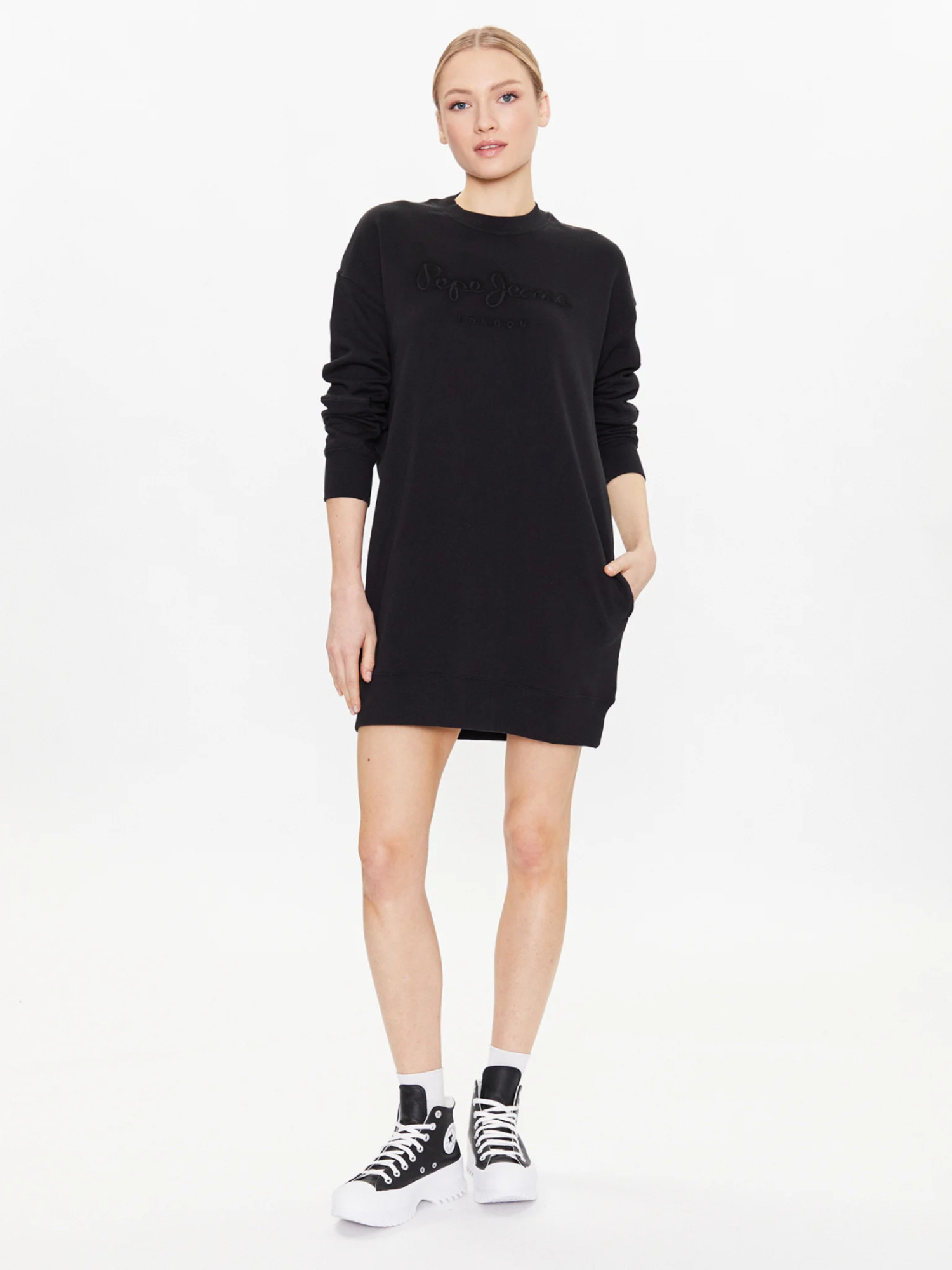 detail Pepe Jeans čierne dámske šaty Lexie