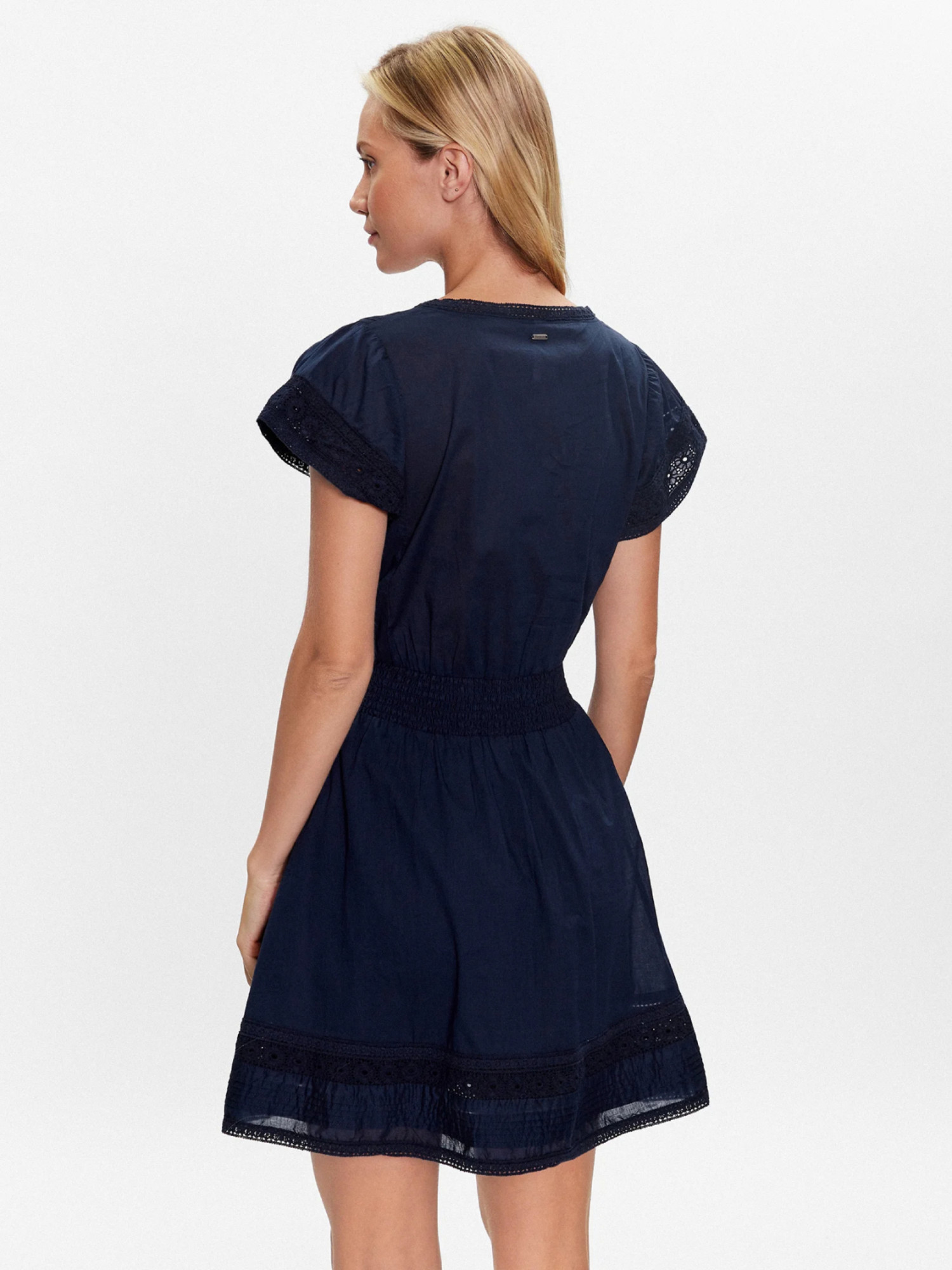 detail Pepe Jeans dámske tmavo modré šaty