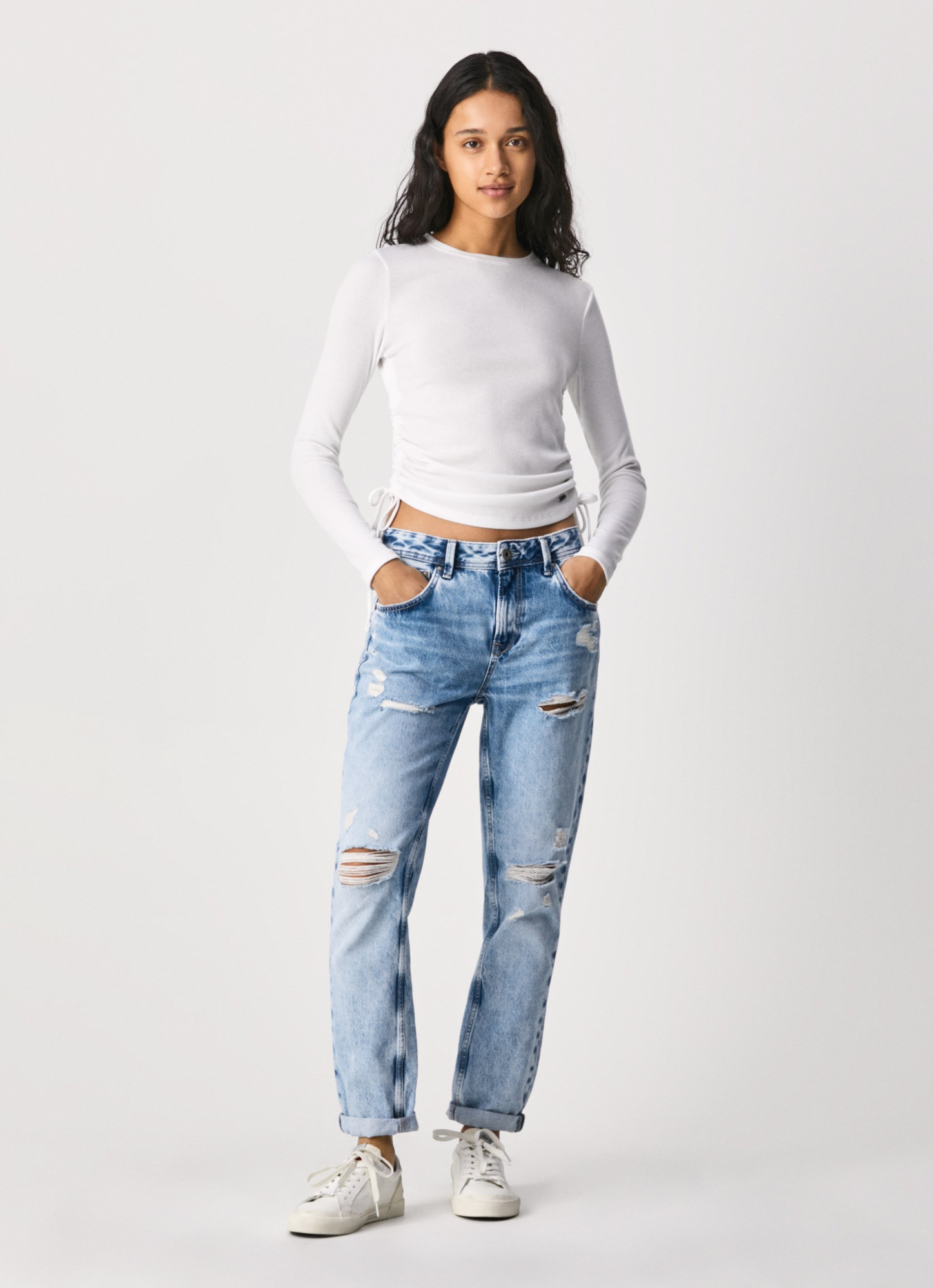 detail Pepe Jeans VIOLET nohavice