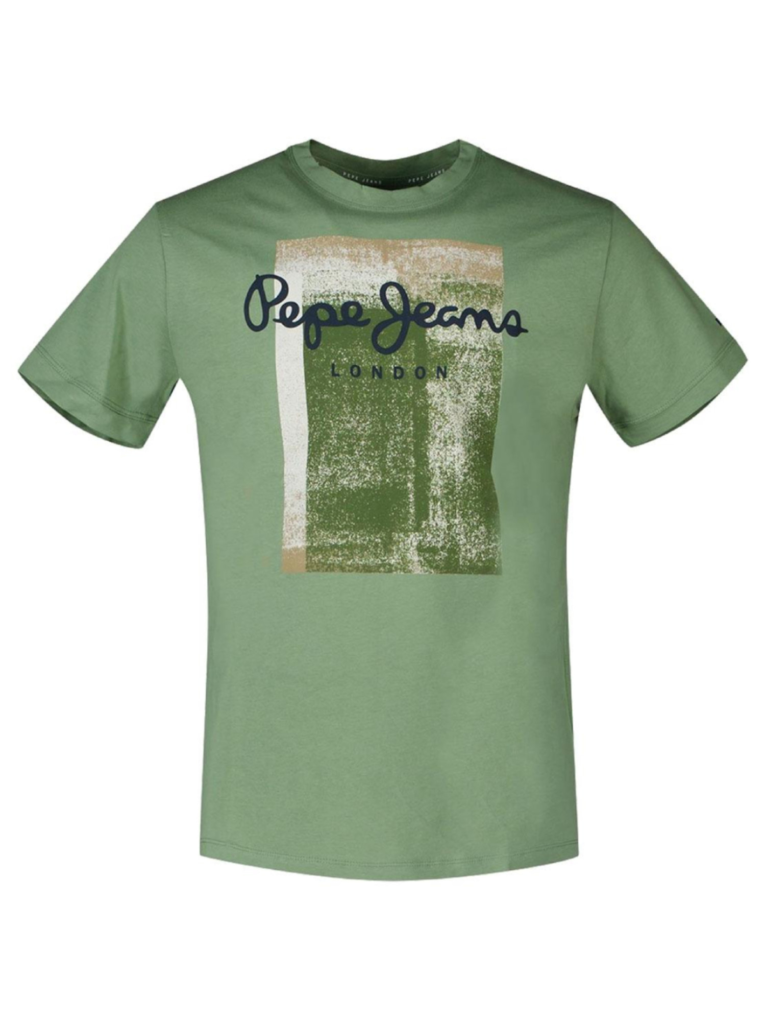 detail Pepe Jeans pánske zelené tričko Sawyer