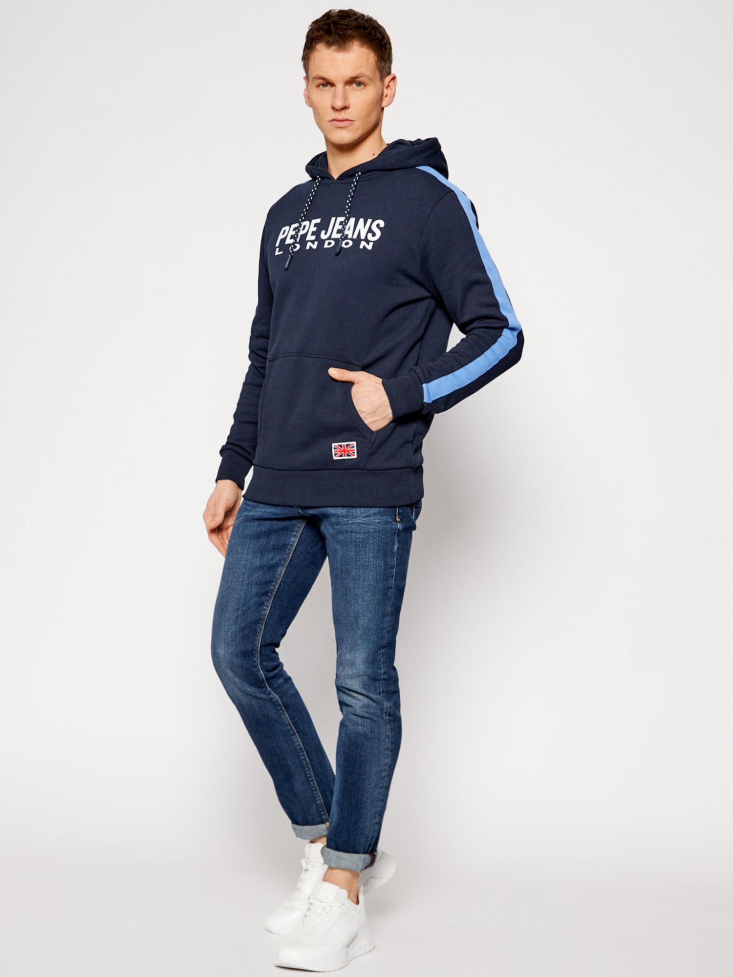 detail Pepe Jeans pánska modrá mikina Andre