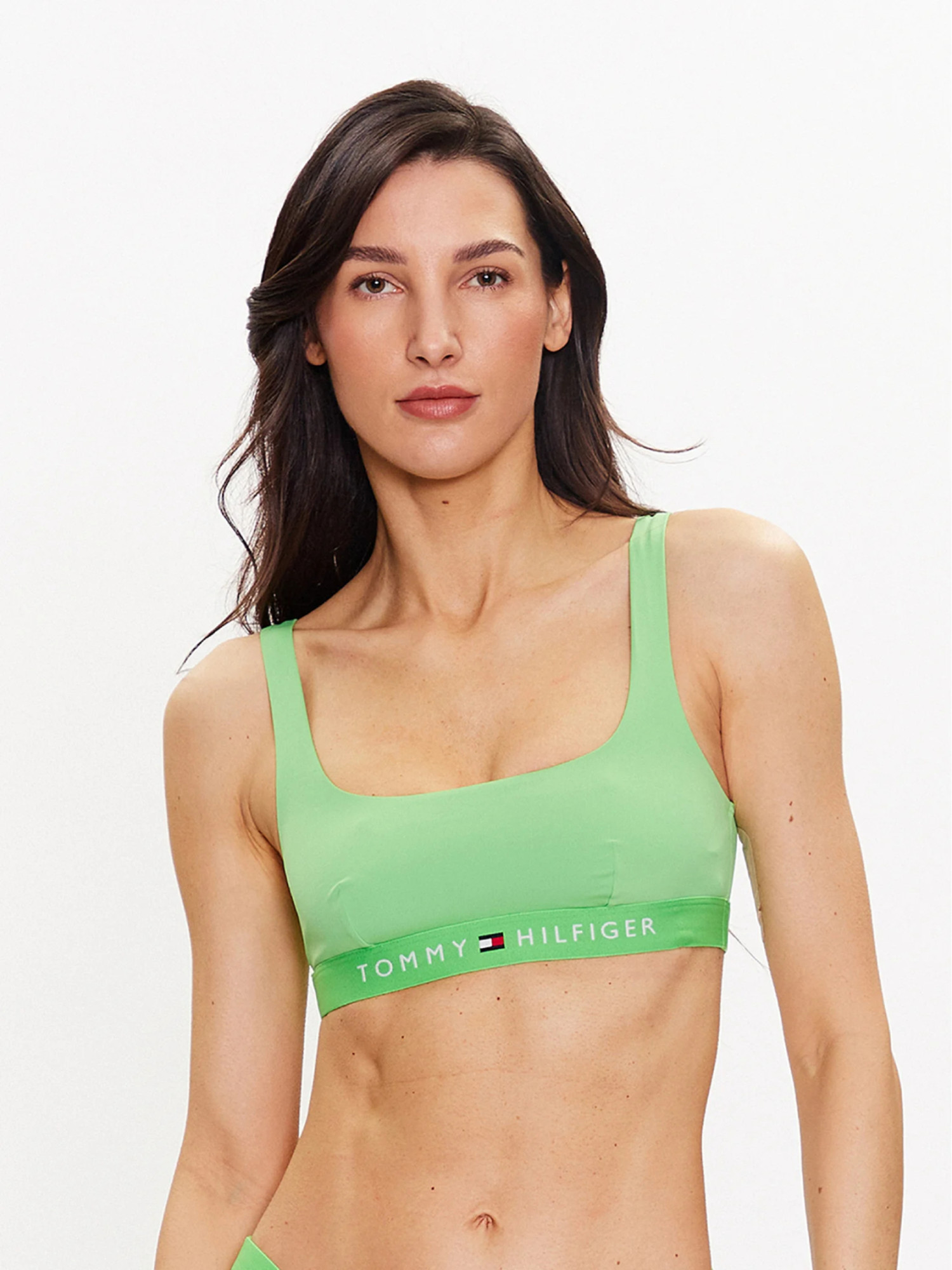 detail Tommy Hilfiger dámska zelená plavková podprsenka