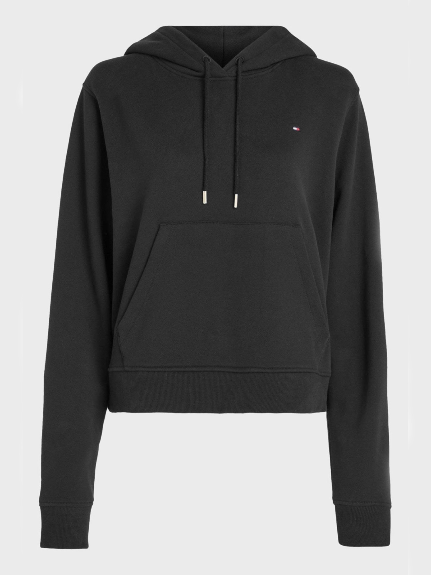detail Tommy Hilfiger dámska čierna mikina s kapucňou