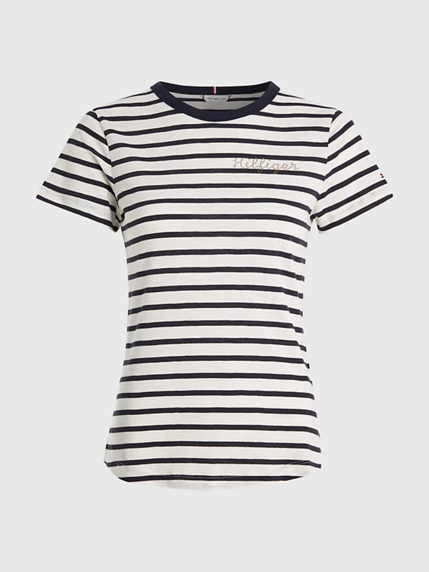 detail Tommy Hilfiger dámske pruhované tričko