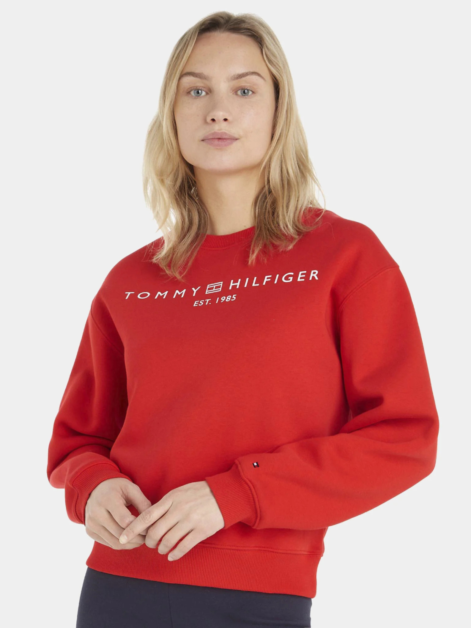 detail Tommy Hilfiger dámska červená mikina
