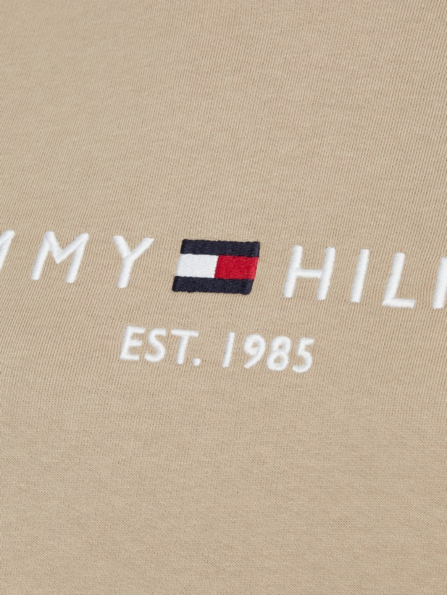 detail Tommy Hilfiger dámska béžová mikina Hoodie