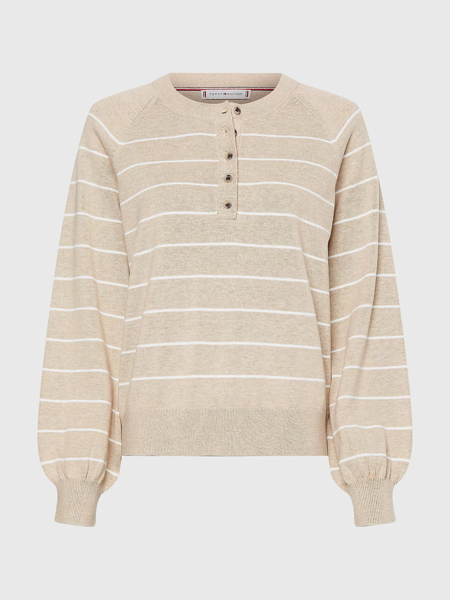 detail Tommy Hilfiger dámsky krémový pruhovaný svetrík