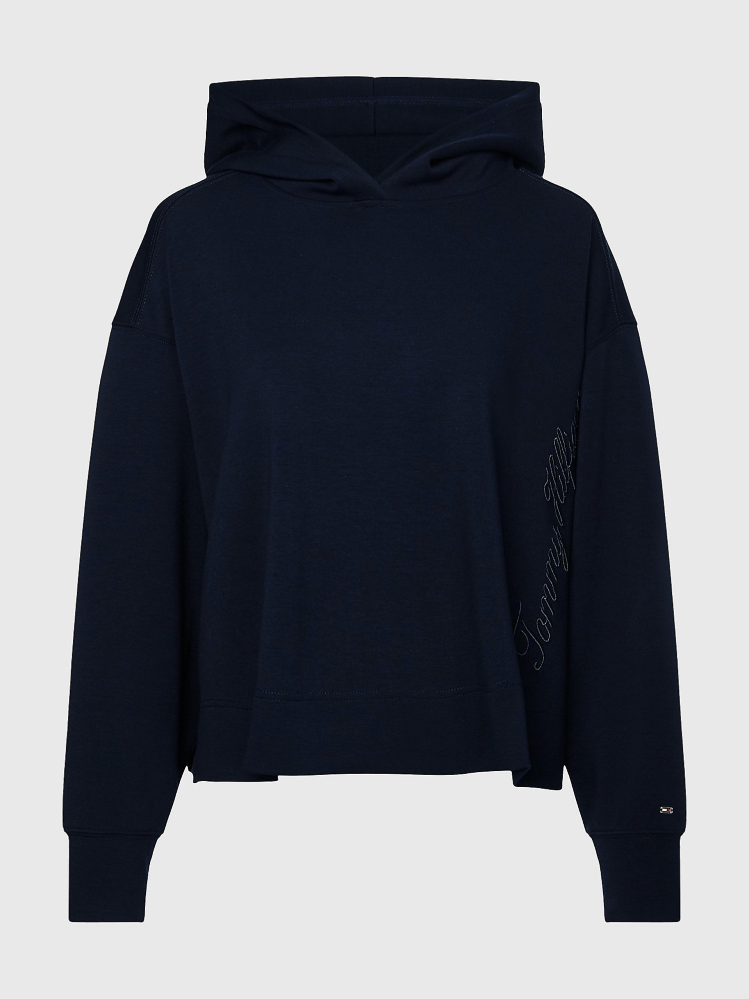 detail Tommy Hilfiger dámska tmavomodrá mikina s kapucňou