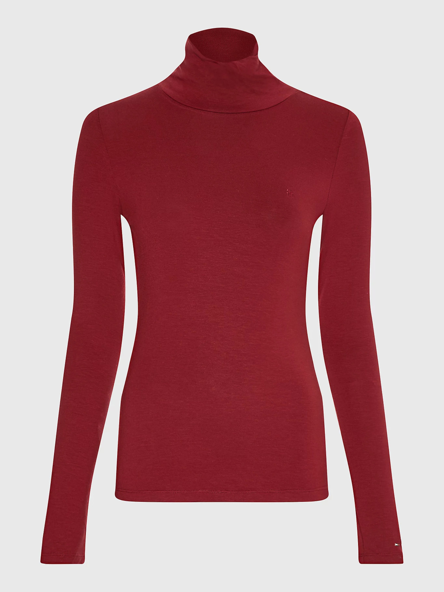 detail Tommy Hilfiger dámsky bordo rolák