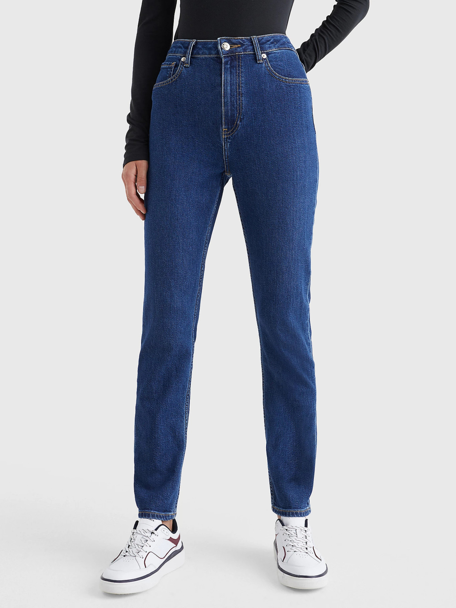 detail Tommy Hilfiger dámske modré džínsy