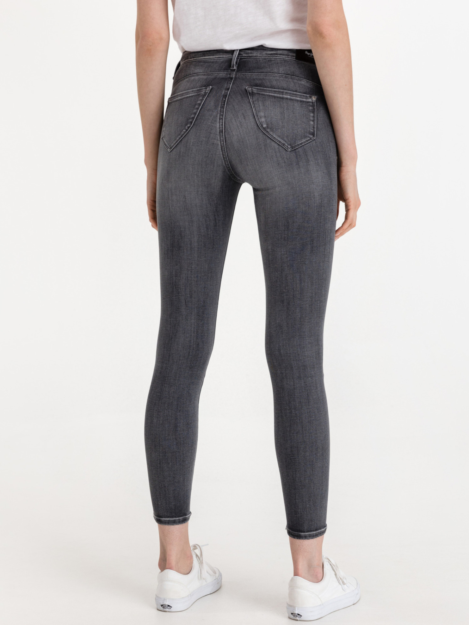 detail Pepe Jeans dámske šedé džínsy Zoe