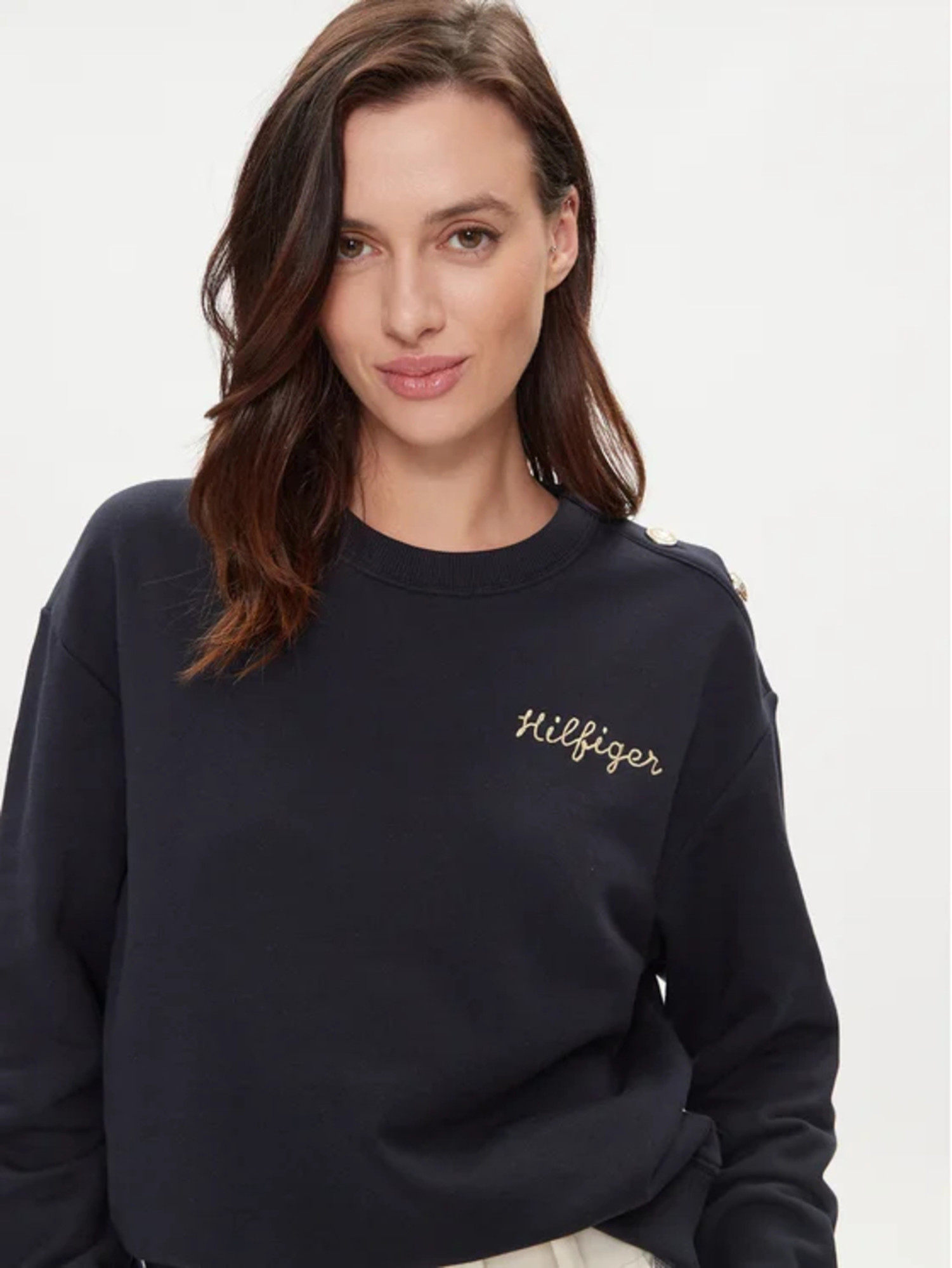 detail Tommy Hilfiger dámska tmavo modrá mikina