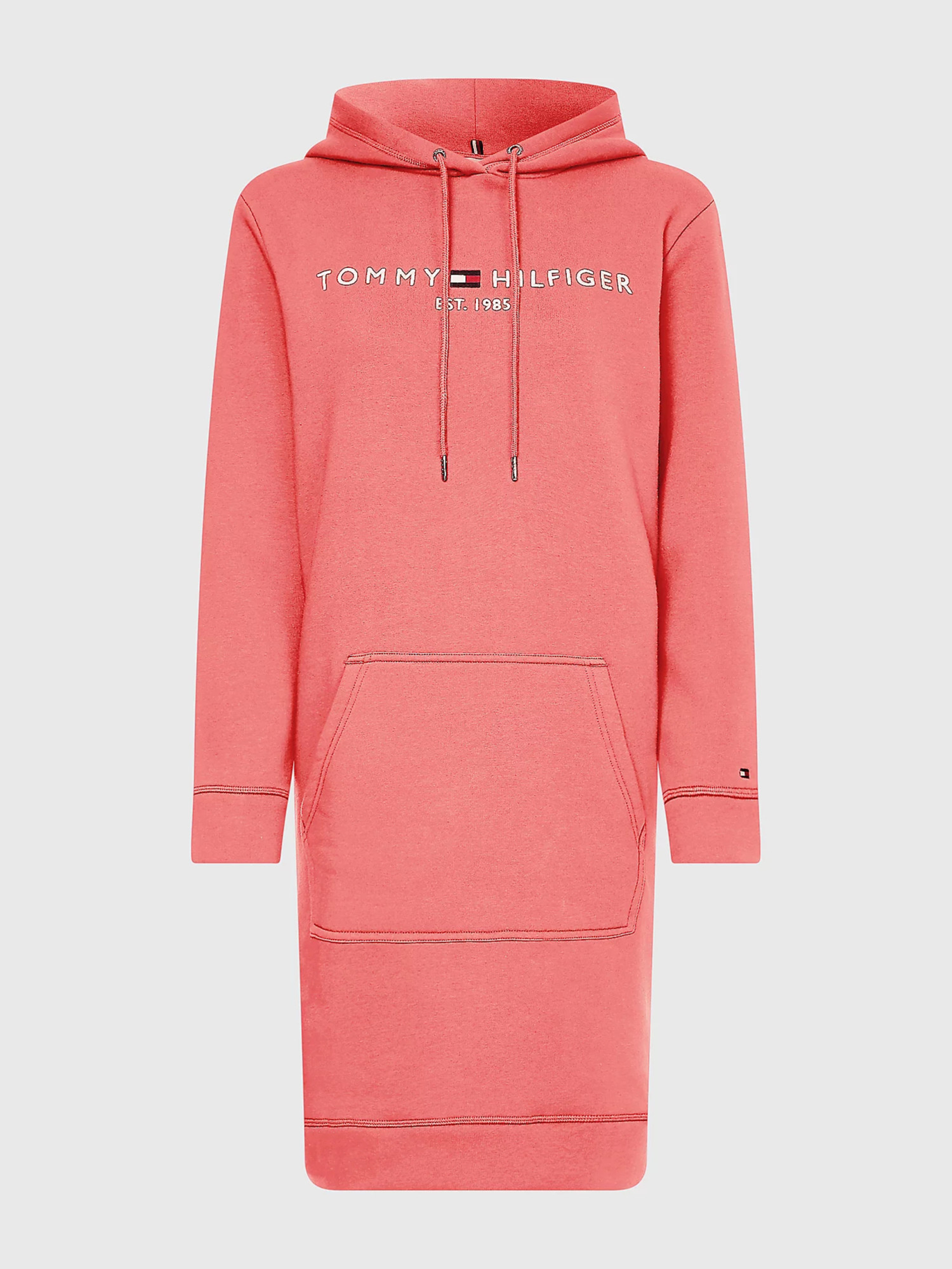 detail Tommy Hilfiger dámske oranžové mikinové šaty