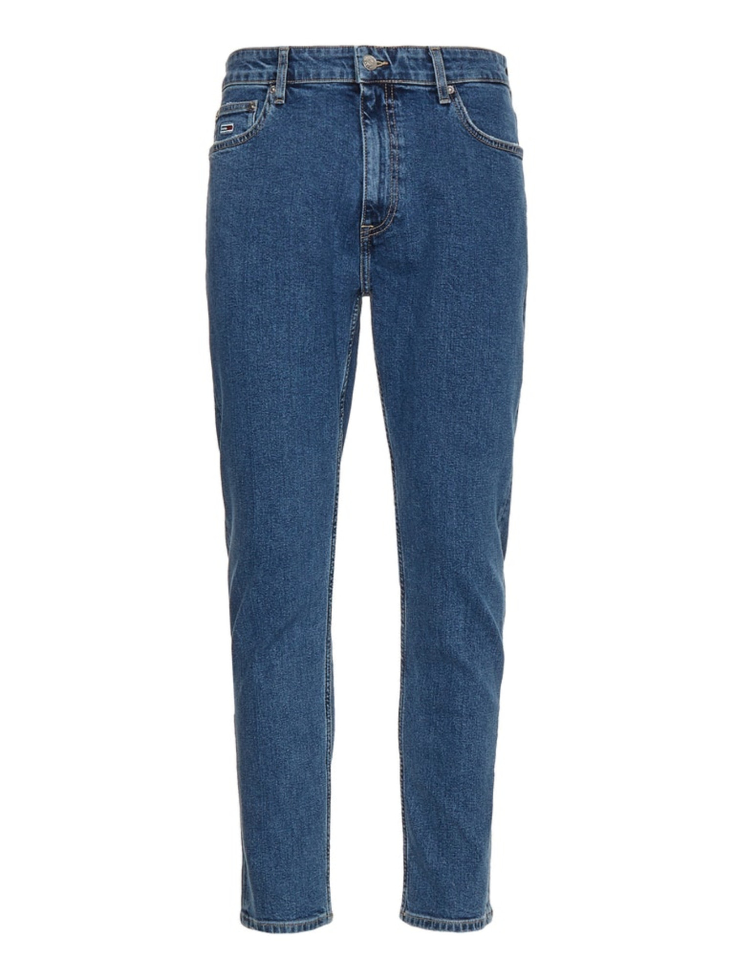 detail Tommy Jeans pánske tmavomodré džínsy DAD JEAN