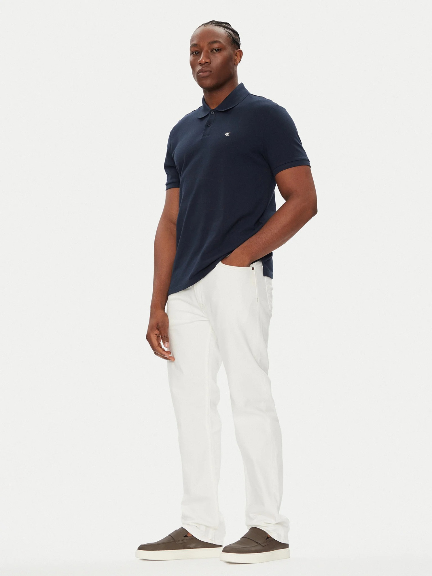 detail   Calvin Klein pánske tmavo modré polo tričko