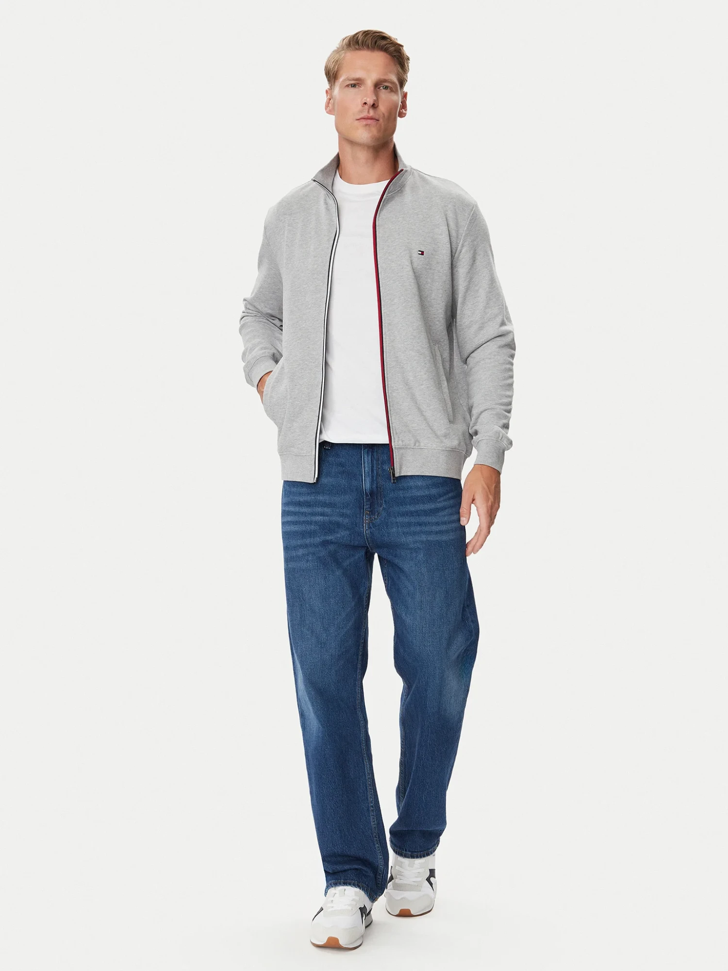 detail Tommy Hilfiger pánska šedá mikina