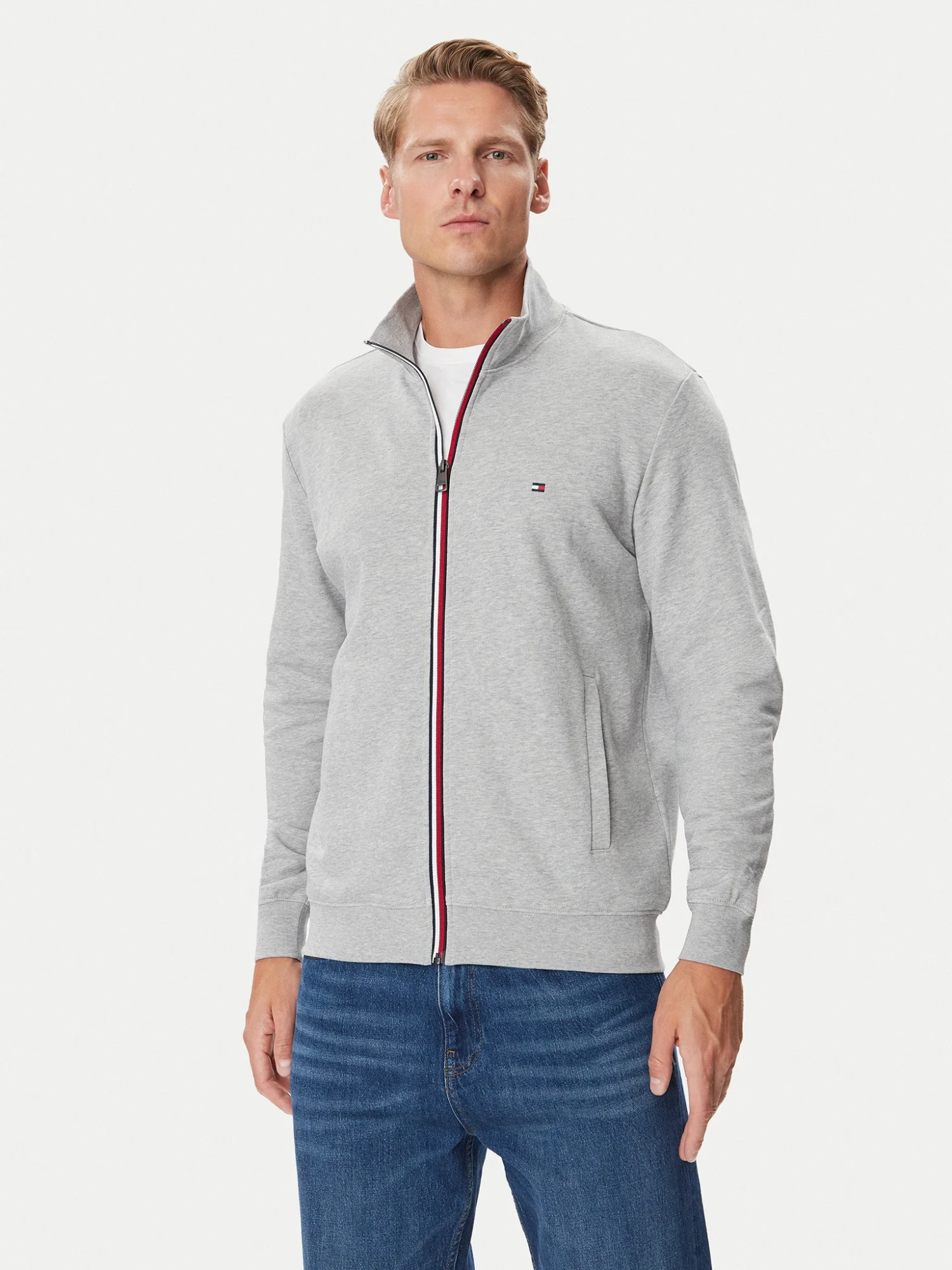 detail Tommy Hilfiger pánska šedá mikina