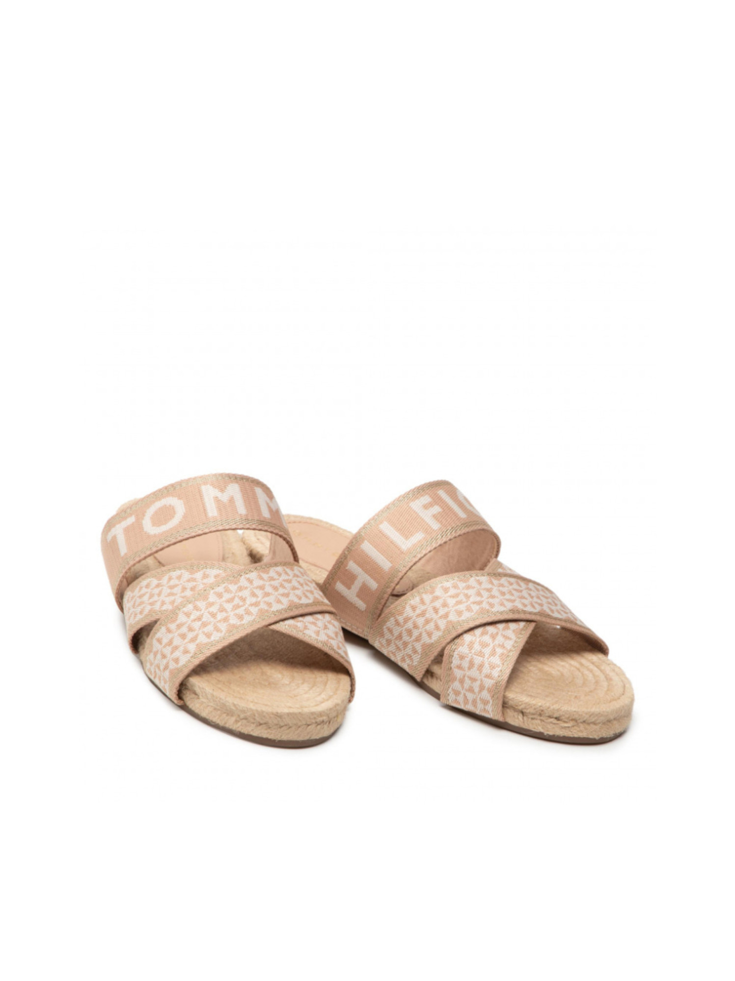 detail Tommy Hilfiger dámske krémové šľapky