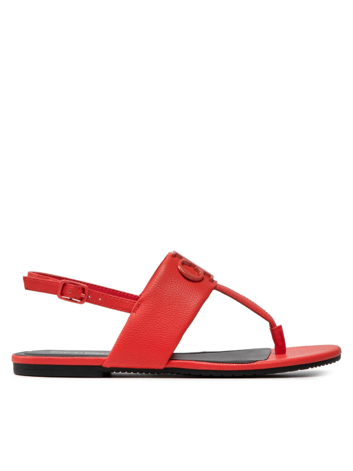 detail Calvin Klein dámske koralové sandále