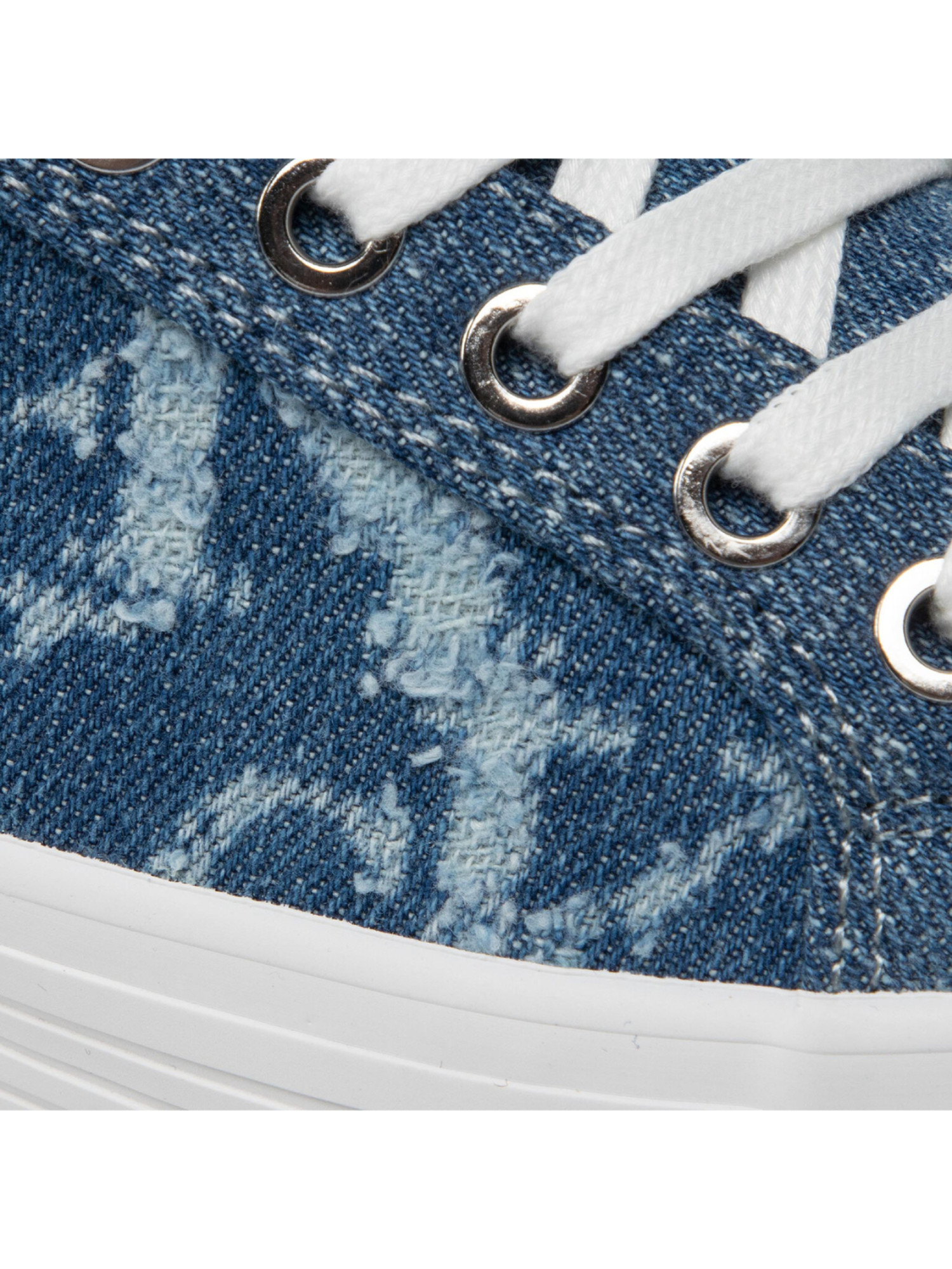 detail Calvin Klein dámske denimové tenisky