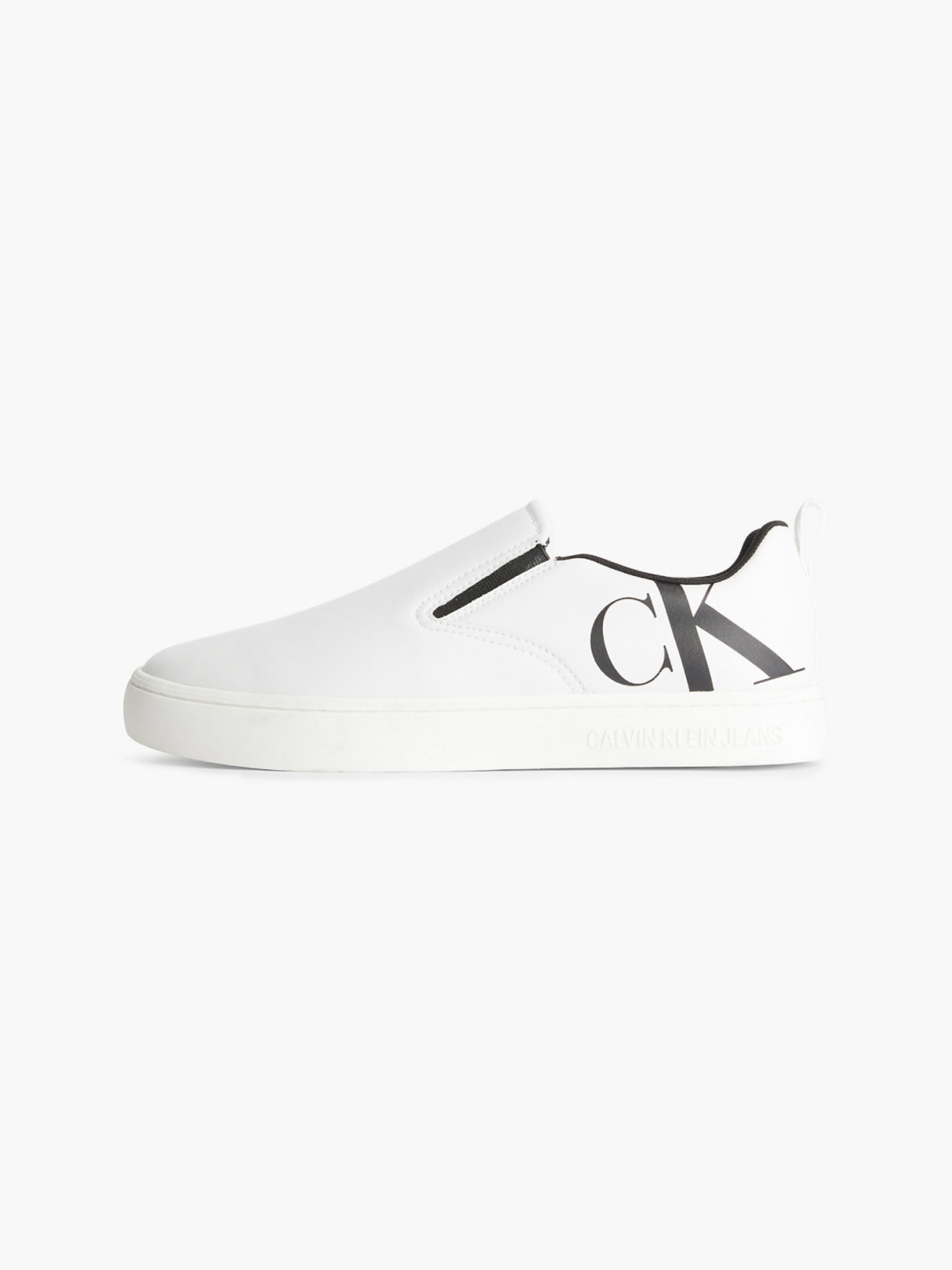 detail Calvin Klein pánske biele slip on