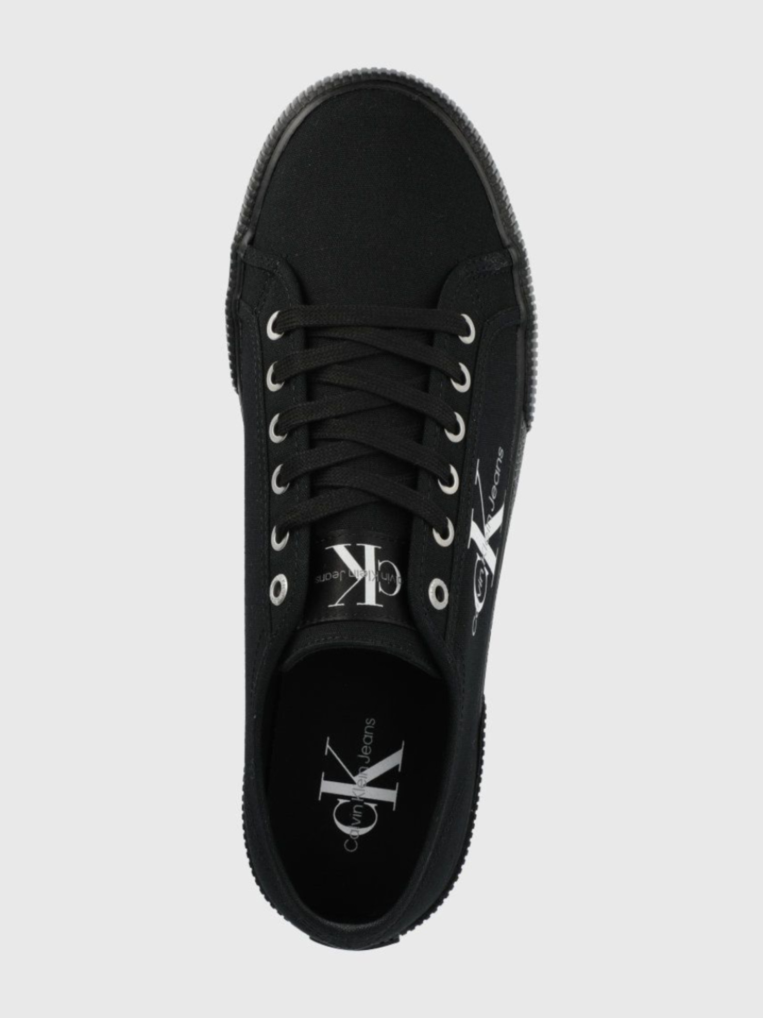 detail Calvin Klein pánske čierne plátené tenisky ESSENTIAL VULCANIZED 1