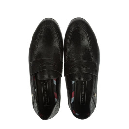 nahlad Tommy Hilfiger dámske čierne mokasíny Metallic