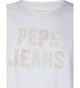 nahlad Pepe Jeans dámske biele tričko OLA s potlačou