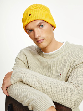 nahlad Tommy Hilfiger pánska žltá zimná čiapka Pima