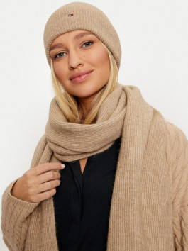nahlad Tommy Hilfiger dámska béžová čiapka a šál