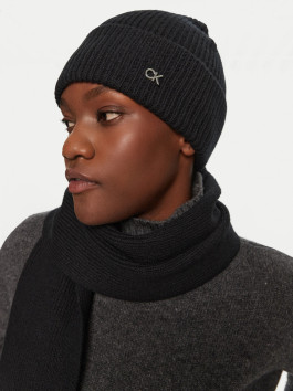 nahlad Calvin Klein dámska čierna sada čiapky a šál