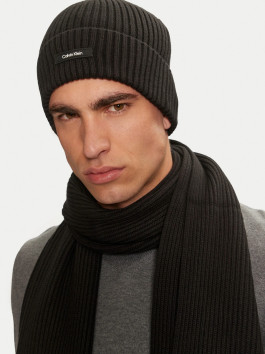 nahlad Calvin Klein pánska čierna sada čiapky a šál