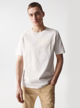 nahlad Salsa Jeans pánske krémové tričko