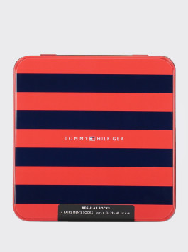 nahlad Tommy Hilfiger pánske modro červeno biele ponožky Box 4 pack