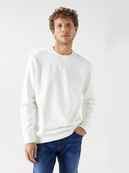 nahlad Salsa Jeans pánska krémová mikina