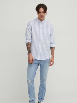 nahlad Tommy Jeans pánska pruhovaná košeľa Mao